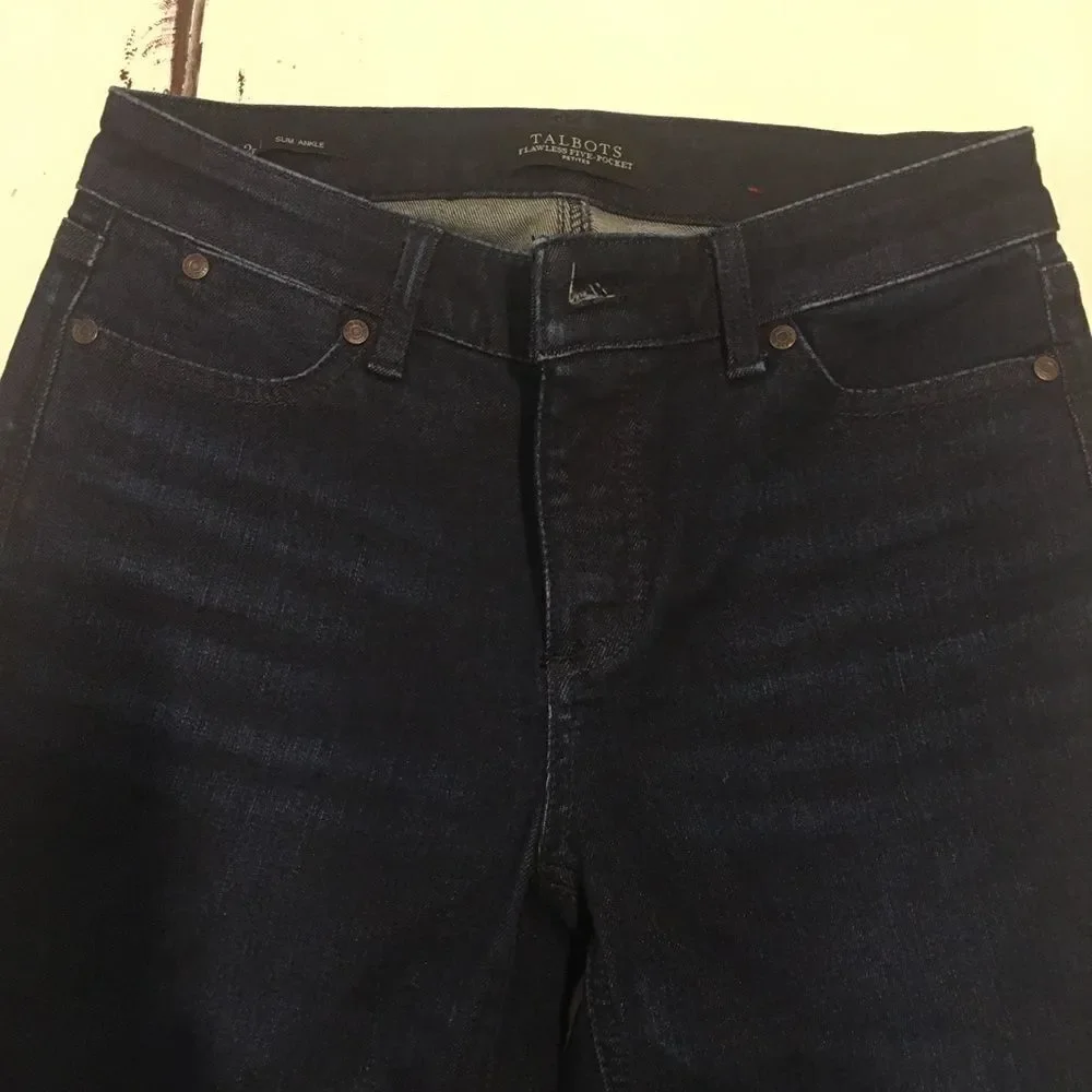Talbots Size 2 Petite slim ankle Dark blue  skinny jeans